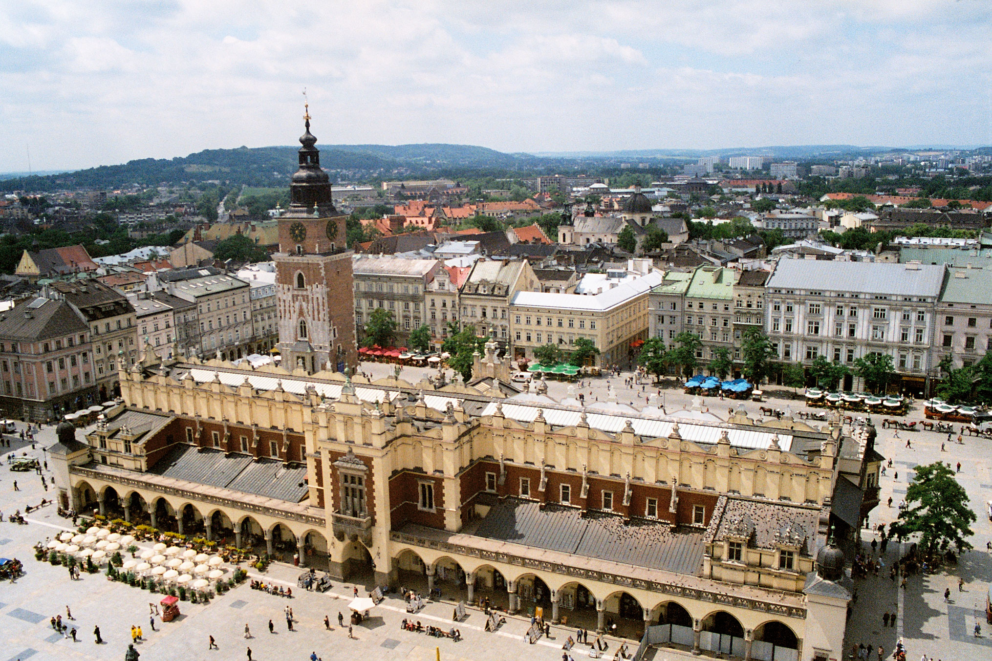 Cracow, the Old City Market  with the famous “Cloth Hall/ Sukiennice”